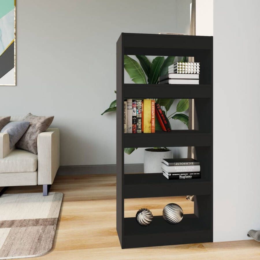 ForYou Prolenta Premium Boekenkast kamerscherm 60x30x135 cm bewerkt hout zwart