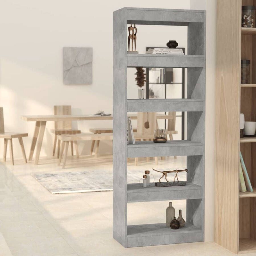 ForYou Prolenta Premium Boekenkast kamerscherm 60x30x166 cm spaanplaat betongrijs