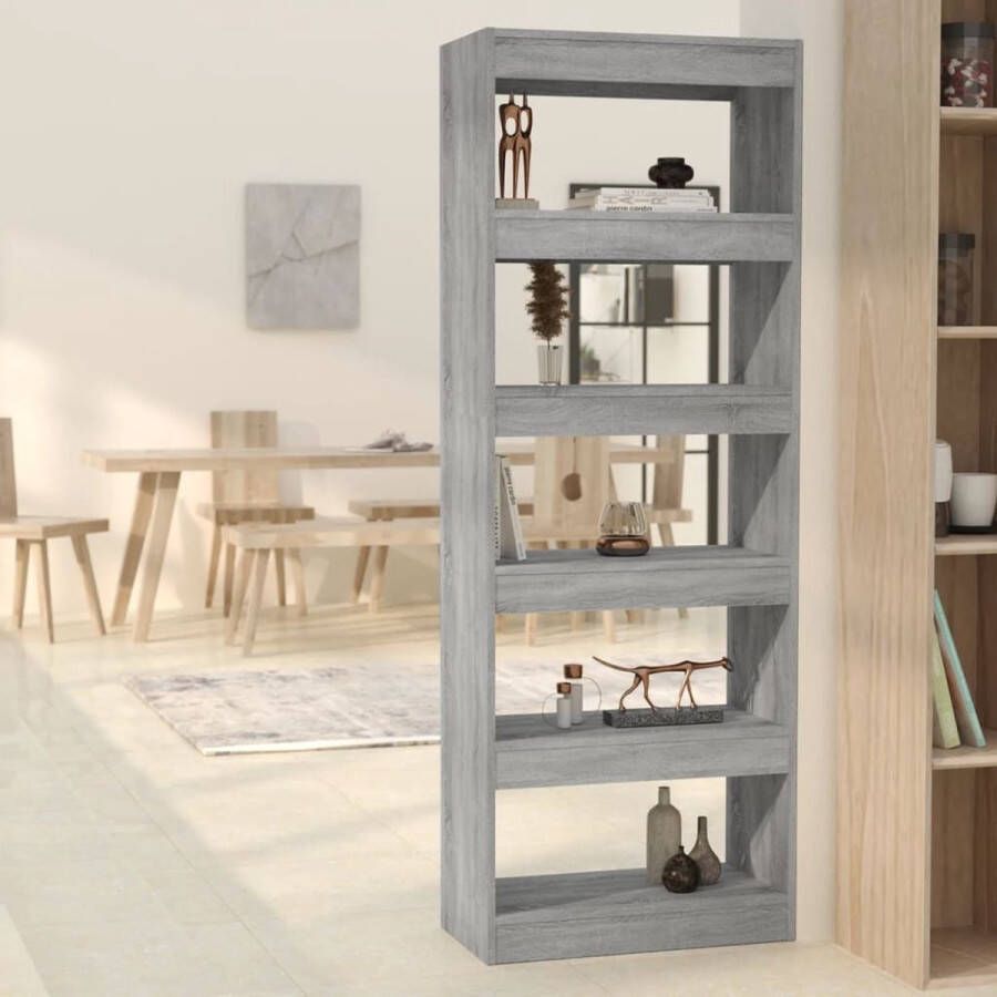 ForYou Prolenta Premium Boekenkast kamerscherm 60x30x166 cm spaanplaat grijs sonoma