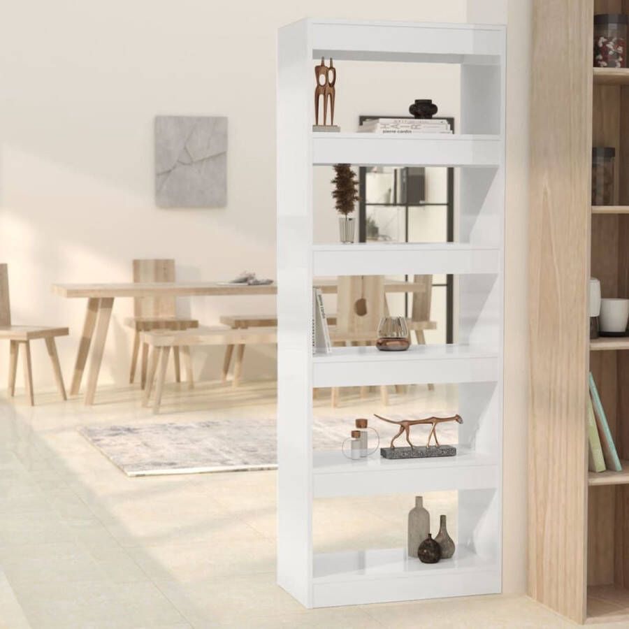 ForYou Prolenta Premium Boekenkast kamerscherm 60x30x166 cm spaanplaat hoogglans wit