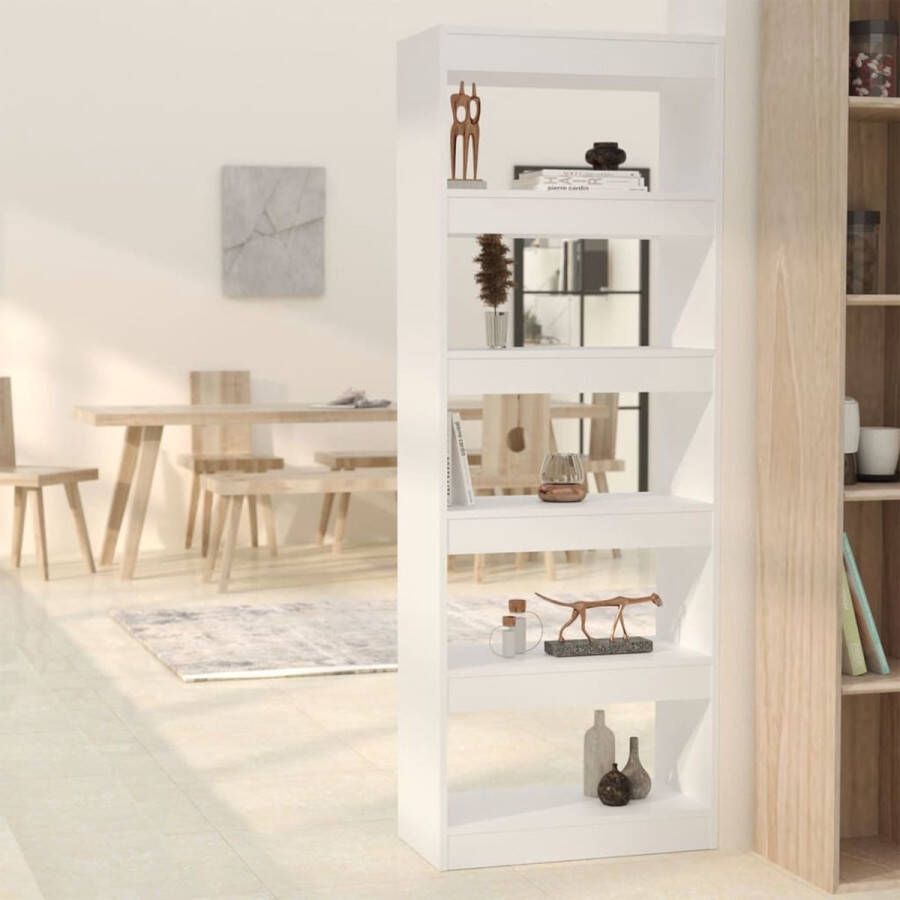 ForYou Prolenta Premium Boekenkast kamerscherm 60x30x166 cm spaanplaat wit