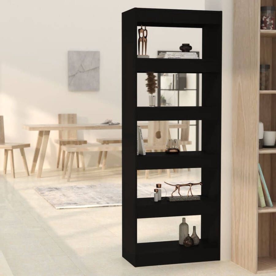 ForYou Prolenta Premium Boekenkast kamerscherm 60x30x166 cm spaanplaat zwart