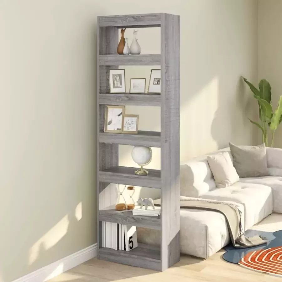 ForYou Prolenta Premium Boekenkast kamerscherm 60x30x198 cm grijs sonoma eikenkleurig