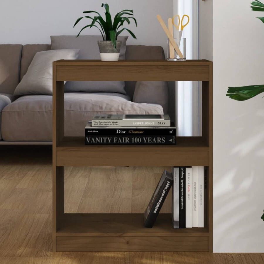 ForYou Prolenta Premium Boekenkast kamerscherm 60x30x71 5 cm grenenhout honingbruin