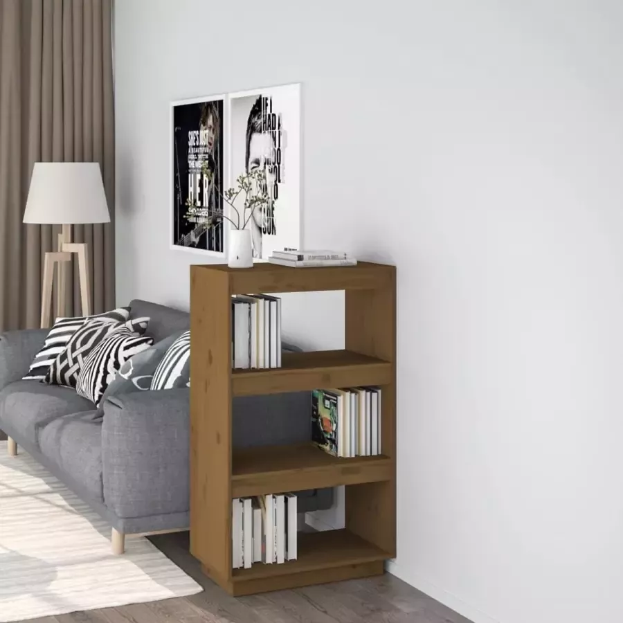 ForYou Prolenta Premium Boekenkast kamerscherm 60x35x103 cm grenenhout honingbruin