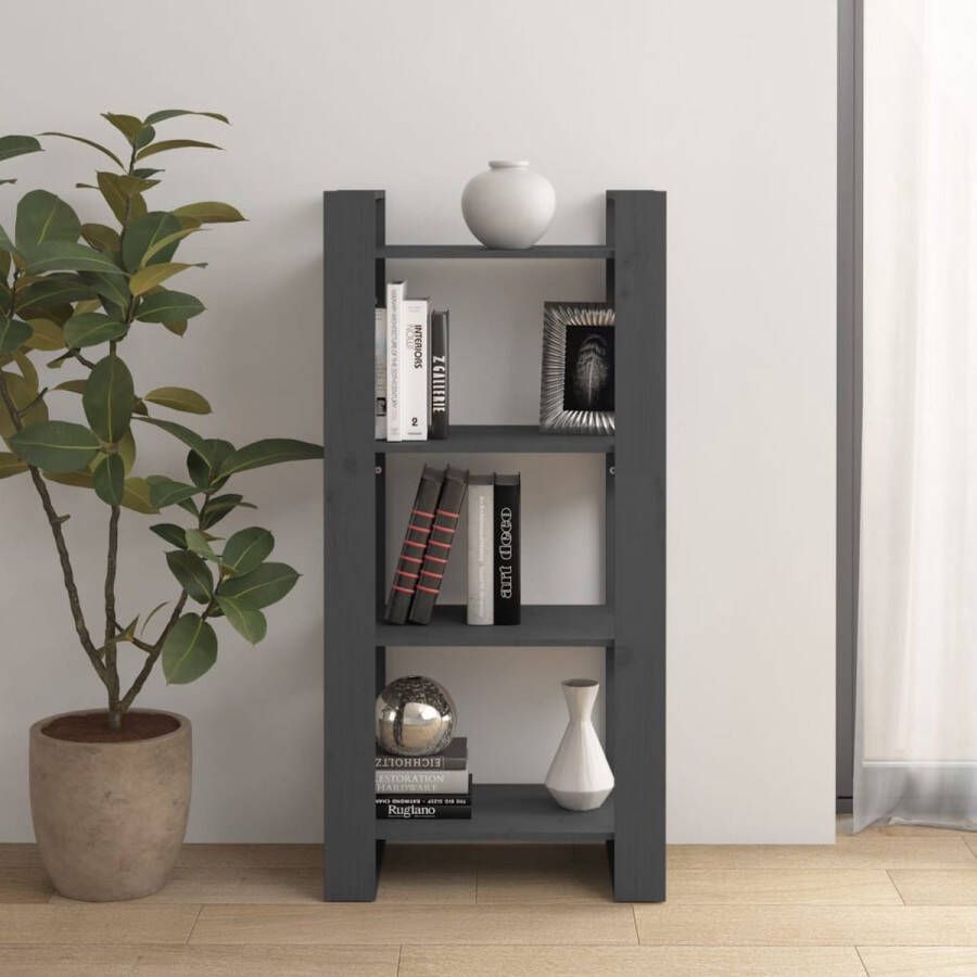 ForYou Prolenta Premium Boekenkast kamerscherm 60x35x125 cm massief hout grijs