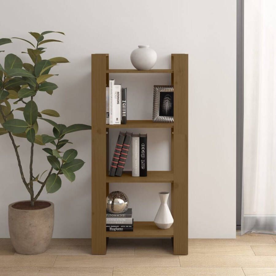 ForYou Prolenta Premium Boekenkast kamerscherm 60x35x125 cm massief hout honingbruin