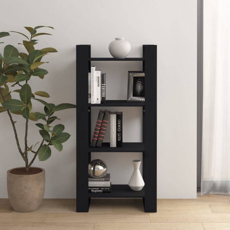 ForYou Prolenta Premium Boekenkast kamerscherm 60x35x125 cm massief hout zwart