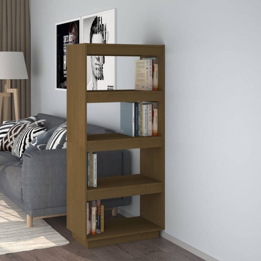 ForYou Prolenta Premium Boekenkast kamerscherm 60x35x135 cm grenenhout honingbruin