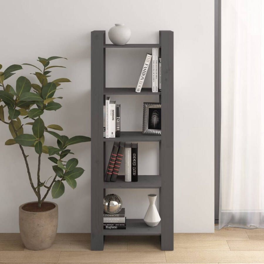 ForYou Prolenta Premium Boekenkast kamerscherm 60x35x160 cm massief hout grijs