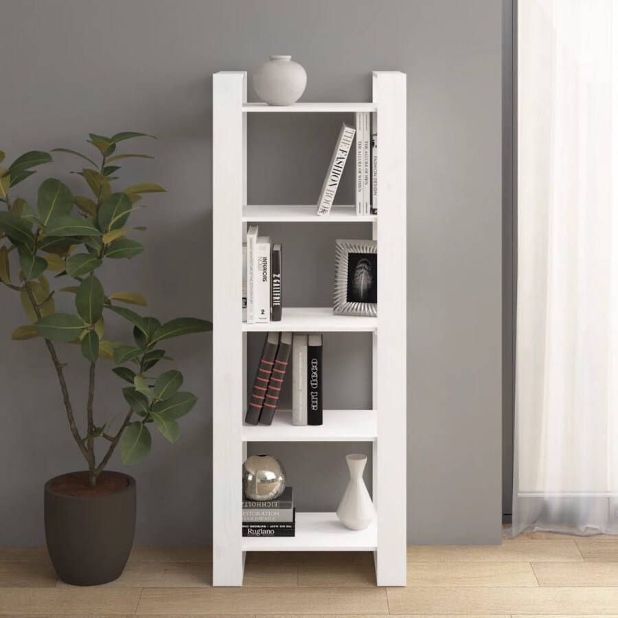 ForYou Prolenta Premium Boekenkast kamerscherm 60x35x160 cm massief hout wit