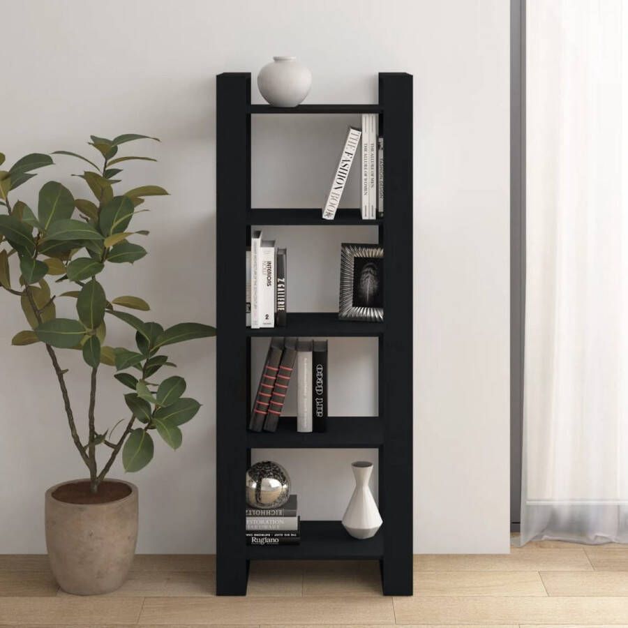 ForYou Prolenta Premium Boekenkast kamerscherm 60x35x160 cm massief hout zwart