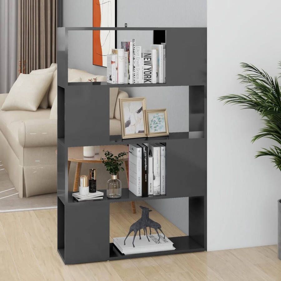 ForYou Prolenta Premium Boekenkast kamerscherm 80x24x124 5 cm hoogglans grijs