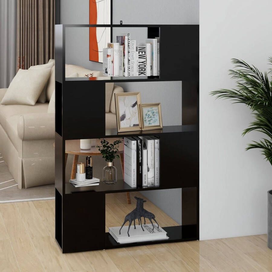 ForYou Prolenta Premium Boekenkast kamerscherm 80x24x124 5 cm spaanplaat zwart