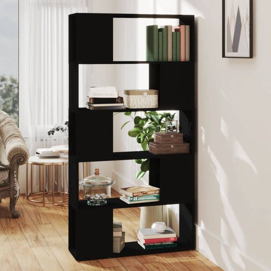 ForYou Prolenta Premium Boekenkast kamerscherm 80x24x155 cm spaanplaat zwart