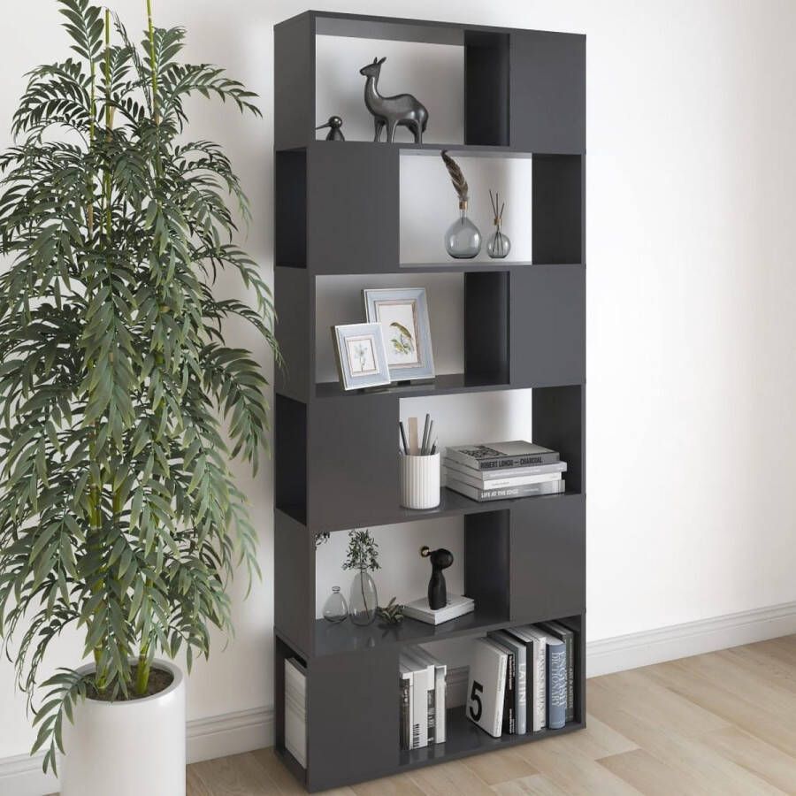 ForYou Prolenta Premium Boekenkast kamerscherm 80x24x186 cm spaanplaat grijs