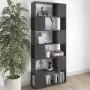 ForYou Prolenta Premium Boekenkast kamerscherm 80x24x186 cm spaanplaat grijs - Thumbnail 1