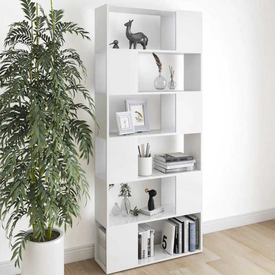 ForYou Prolenta Premium Boekenkast kamerscherm 80x24x186 cm spaanplaat wit