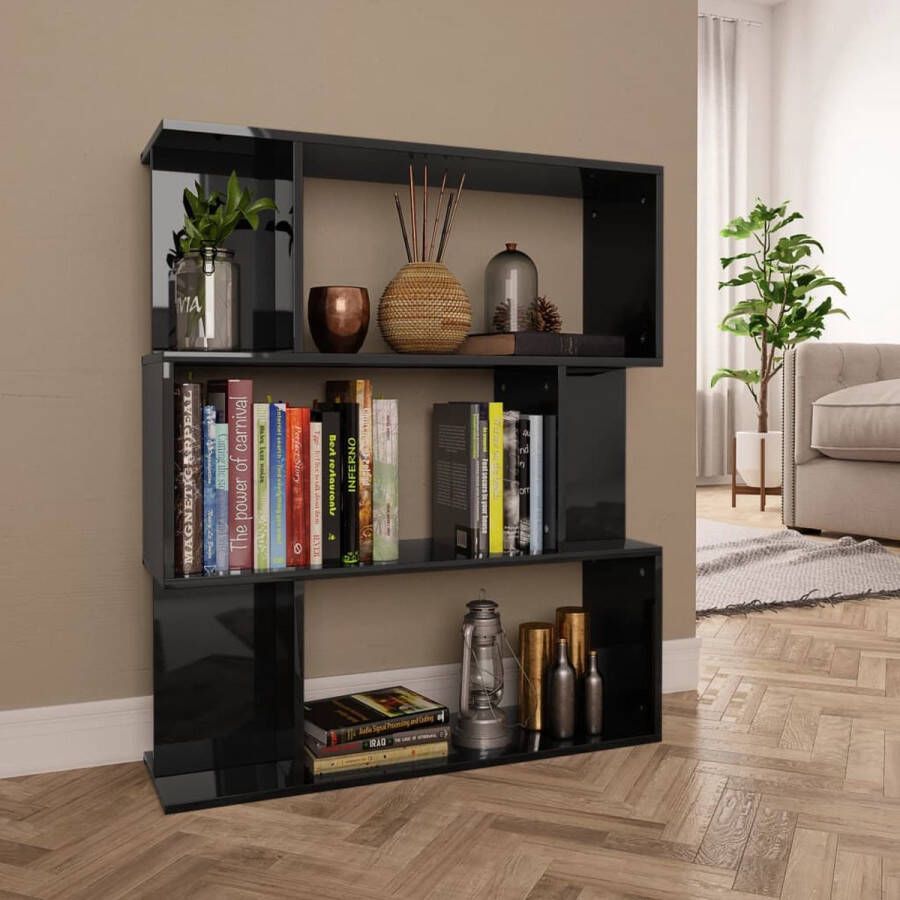 ForYou Prolenta Premium Boekenkast kamerscherm 80x24x96 cm hoogglans zwart