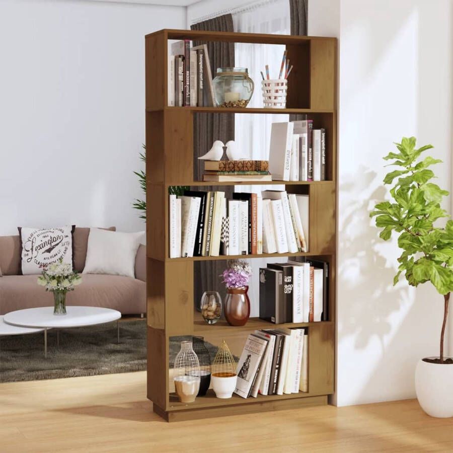 ForYou Prolenta Premium Boekenkast kamerscherm 80x25x163 5 cm grenenhout honingbruin