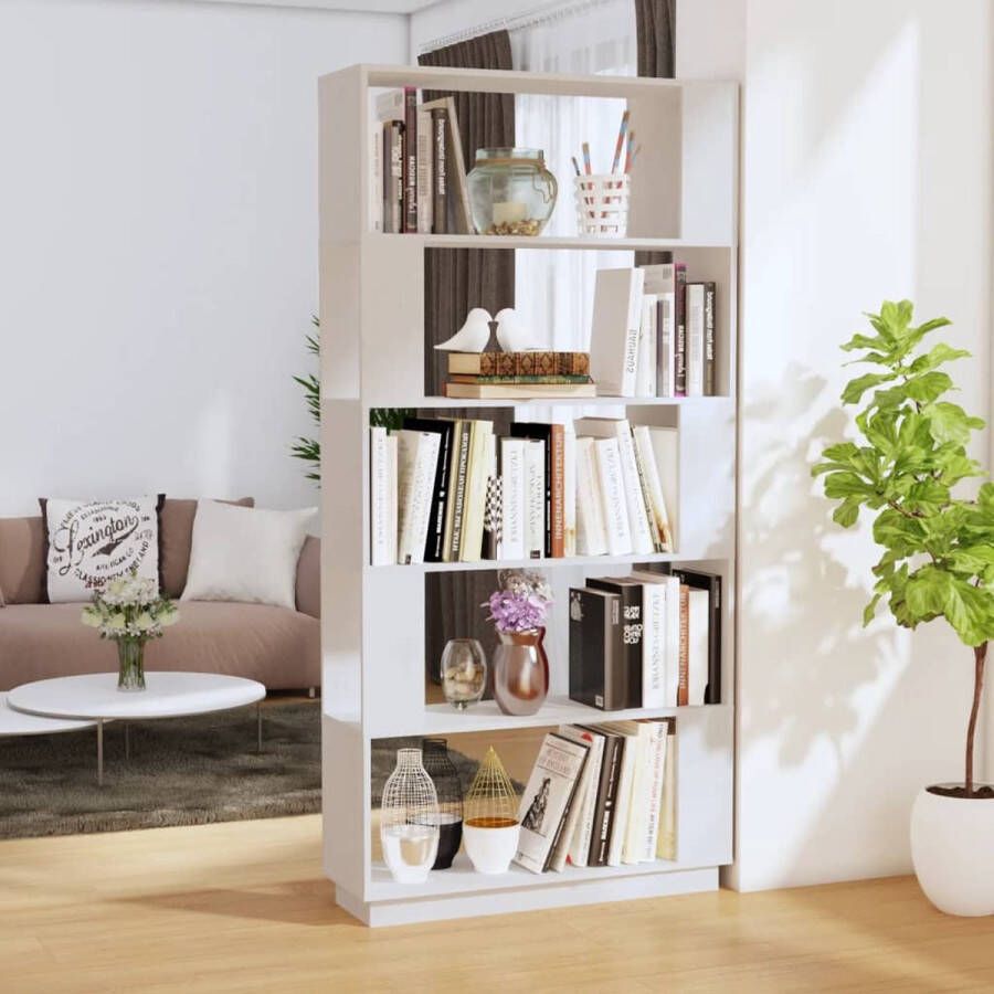 ForYou Prolenta Premium Boekenkast kamerscherm 80x25x163 5 cm massief grenenhout wit