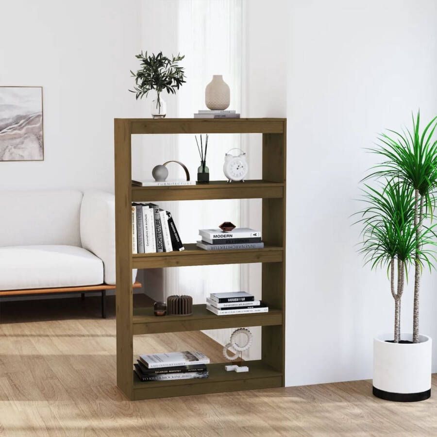 ForYou Prolenta Premium Boekenkast kamerscherm 80x30x135 5 cm grenenhout honingbruin