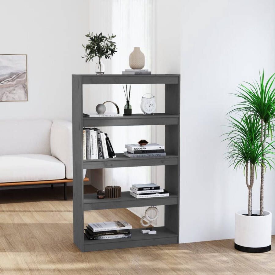 ForYou Prolenta Premium Boekenkast kamerscherm 80x30x135 5 cm massief grenenhout grijs