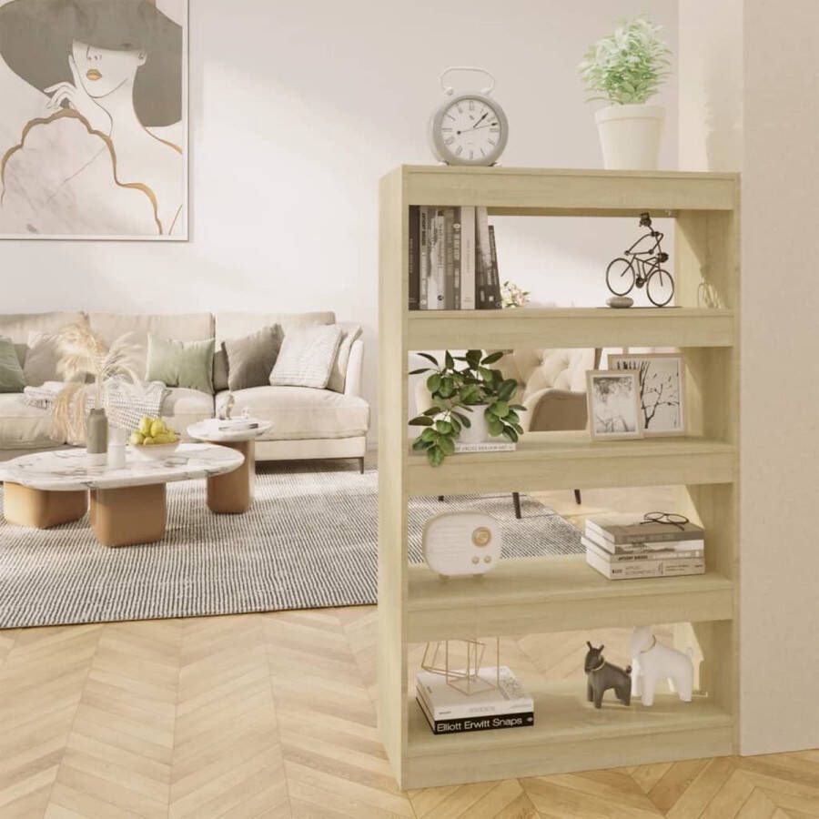 ForYou Prolenta Premium Boekenkast kamerscherm 80x30x135 cm spaanplaat sonoma eiken