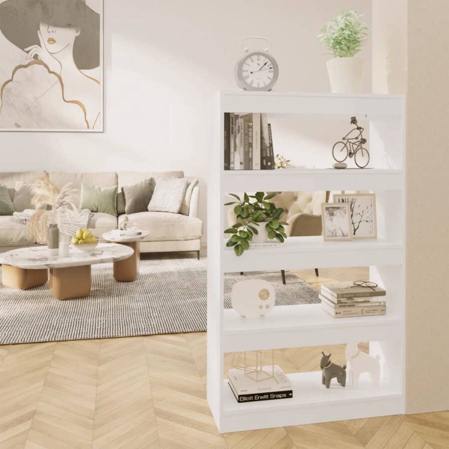 ForYou Prolenta Premium Boekenkast kamerscherm 80x30x135 cm spaanplaat wit