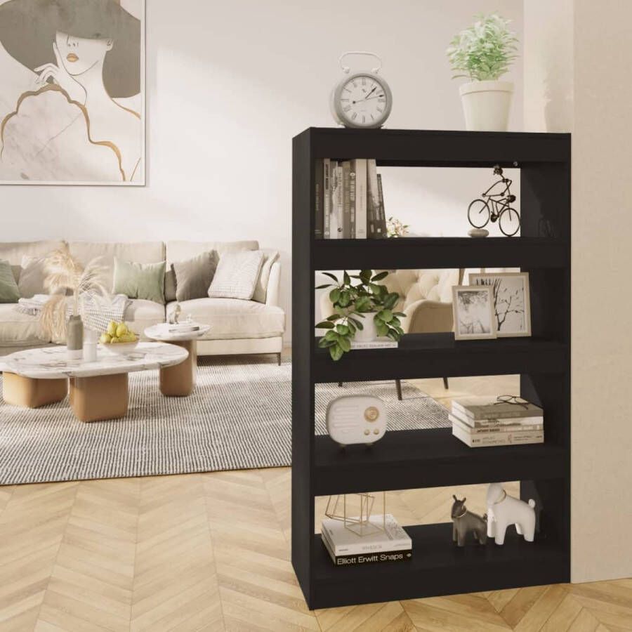 ForYou Prolenta Premium Boekenkast kamerscherm 80x30x135 cm spaanplaat zwart