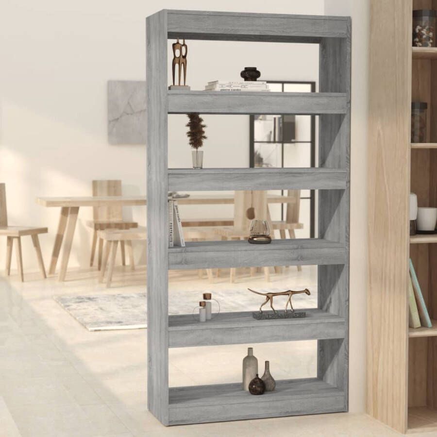 ForYou Prolenta Premium Boekenkast kamerscherm 80x30x166 cm spaanplaat grijs sonoma