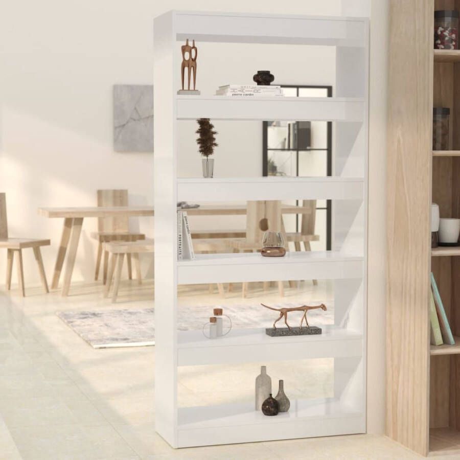 ForYou Prolenta Premium Boekenkast kamerscherm 80x30x166 cm spaanplaat hoogglans wit