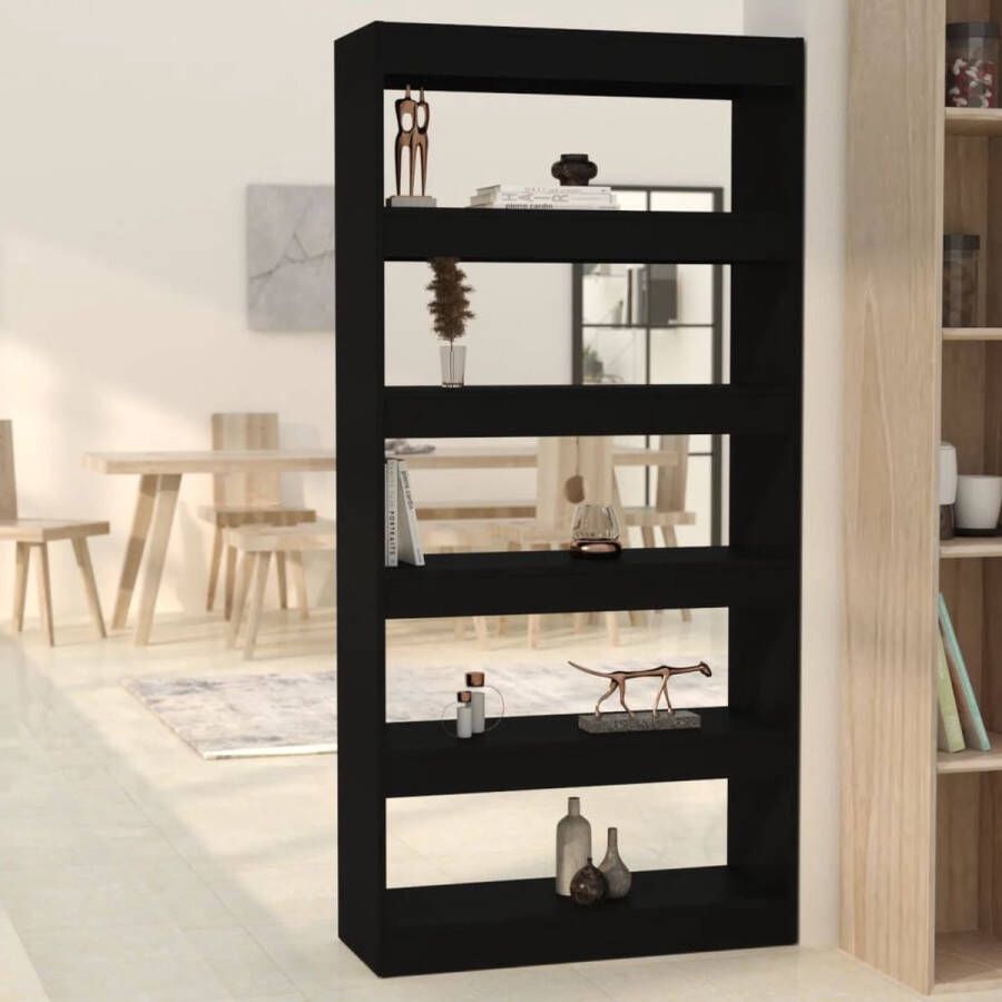 ForYou Prolenta Premium Boekenkast kamerscherm 80x30x166 cm spaanplaat zwart