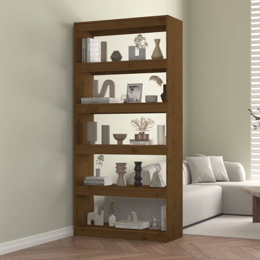 ForYou Prolenta Premium Boekenkast kamerscherm 80x30x167 4 cm grenenhout honingbruin