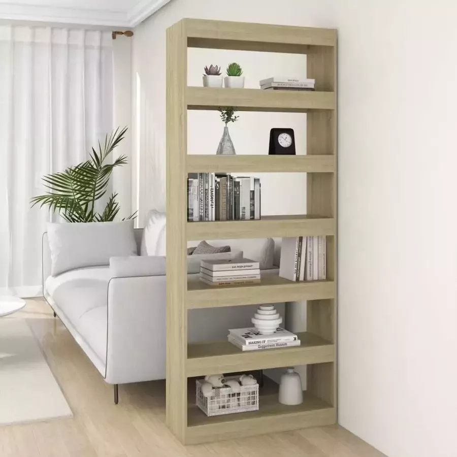 ForYou Prolenta Premium Boekenkast kamerscherm 80x30x198 cm spaanplaat sonoma eiken