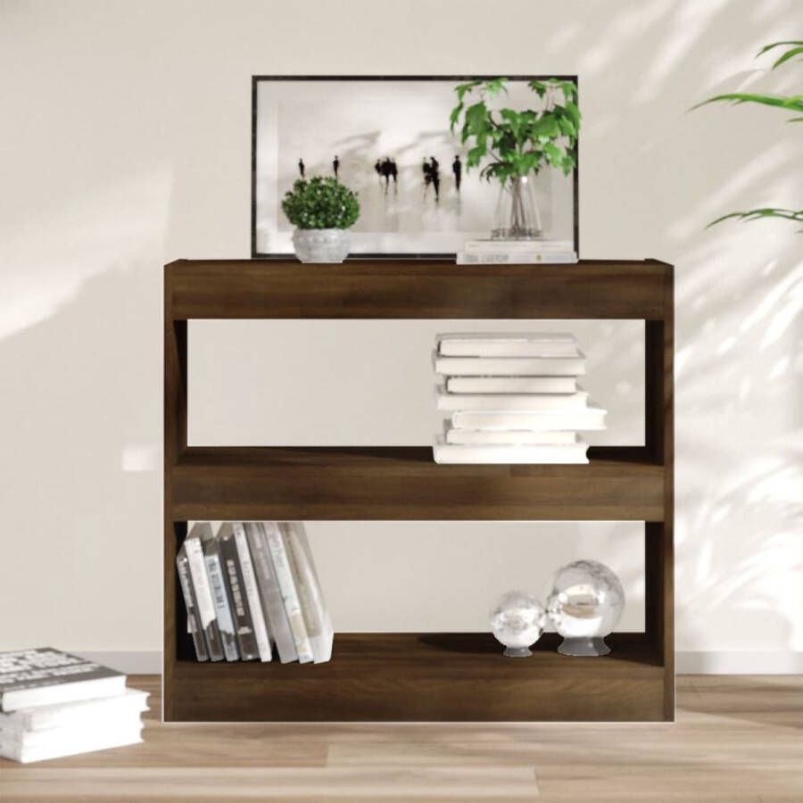 ForYou Prolenta Premium Boekenkast kamerscherm 80x30x72 cm bruineikenkleurig