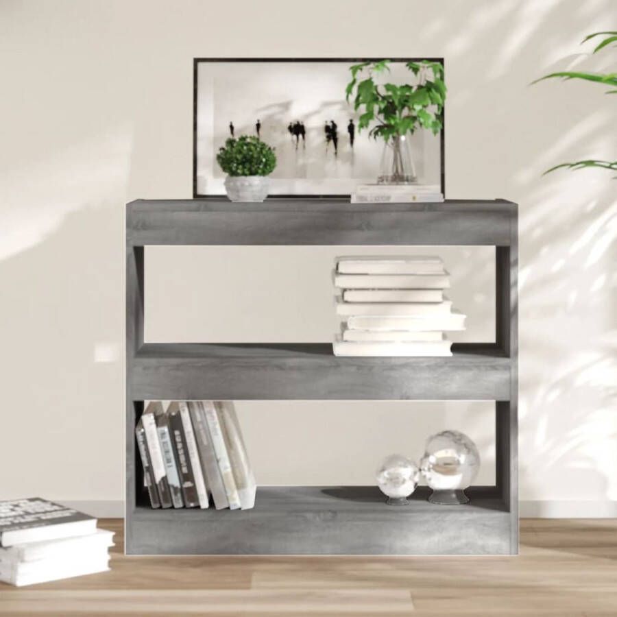 ForYou Prolenta Premium Boekenkast kamerscherm 80x30x72 cm grijs sonoma eikenkleurig