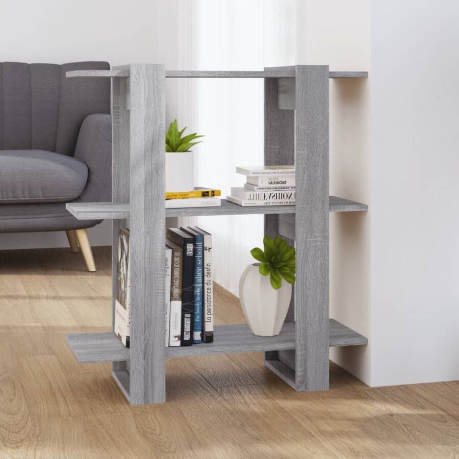 ForYou Prolenta Premium Boekenkast kamerscherm 80x30x87 cm grijs sonoma eikenkleurig