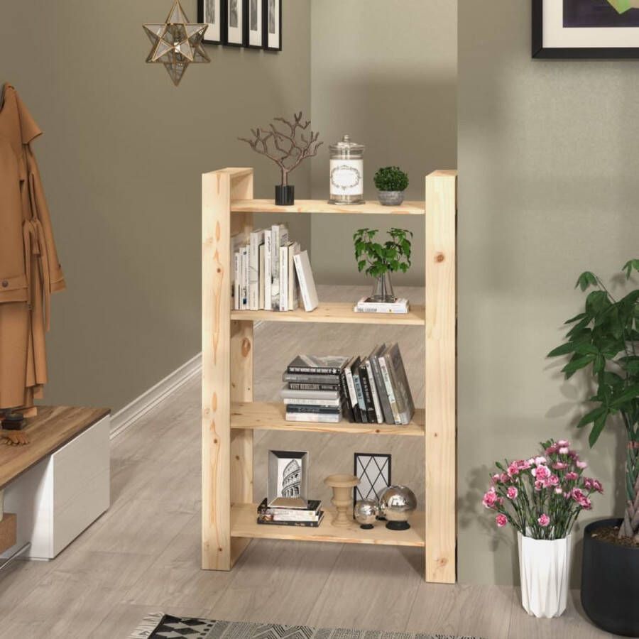 ForYou Prolenta Premium Boekenkast kamerscherm 80x35x125 cm massief grenenhout