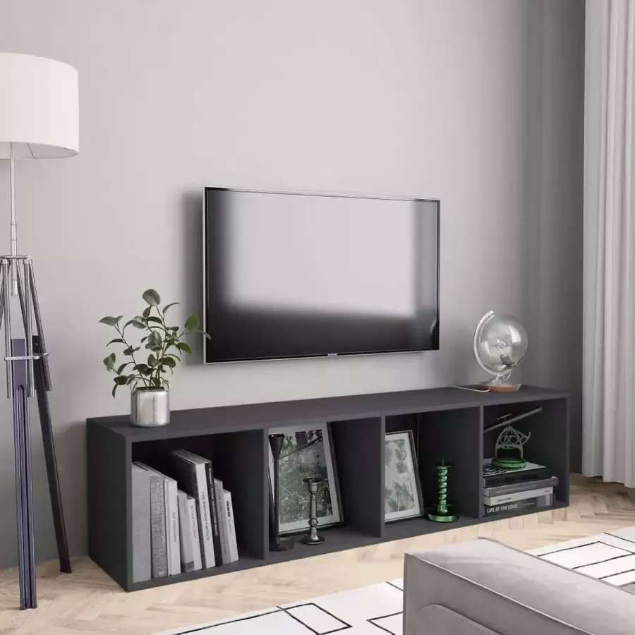 ForYou Prolenta Premium Boekenkast tv-meubel 143x30x36 cm grijs