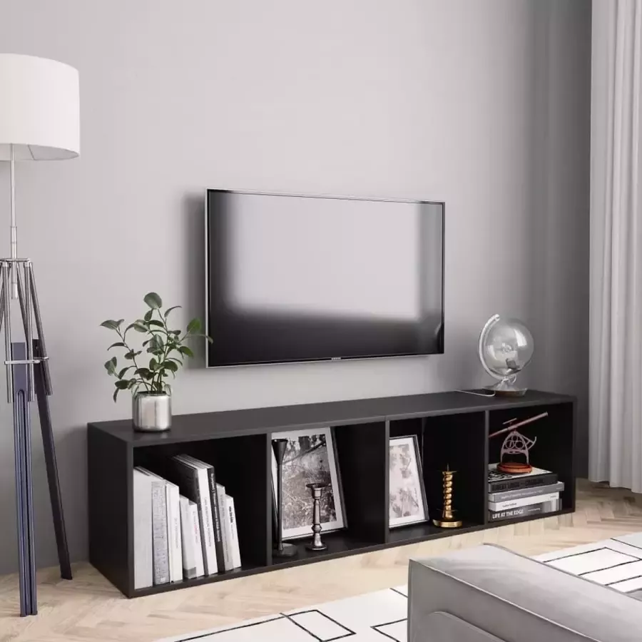 ForYou Prolenta Premium Boekenkast tv-meubel 143x30x36 cm zwart