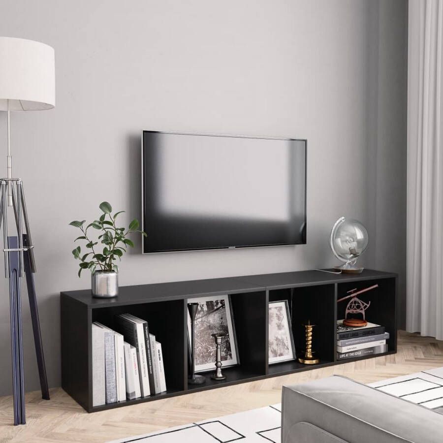 ForYou Prolenta Premium Boekenkast tv-meubel 143x30x36 cm zwart