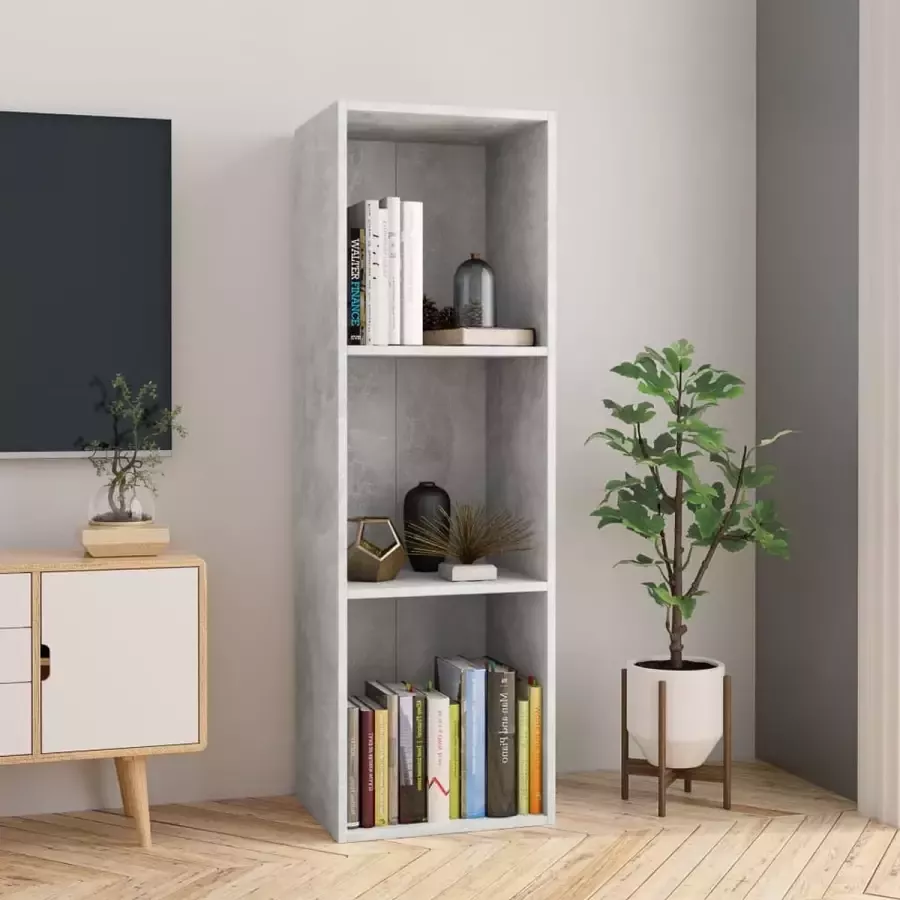 ForYou Prolenta Premium Boekenkast tv-meubel 36x30x114 cm bewerkt hout betongrijs