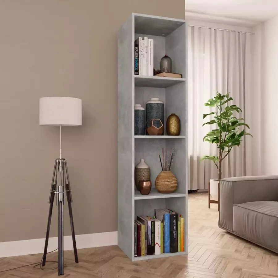 ForYou Prolenta Premium Boekenkast tv-meubel 36x30x143 cm bewerkt hout betongrijs