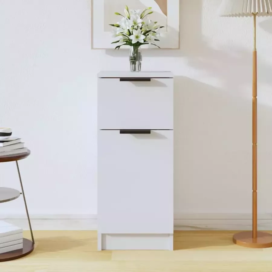 ForYou Prolenta Premium Dressoir 30x30x70 cm bewerkt hout wit - Foto 2