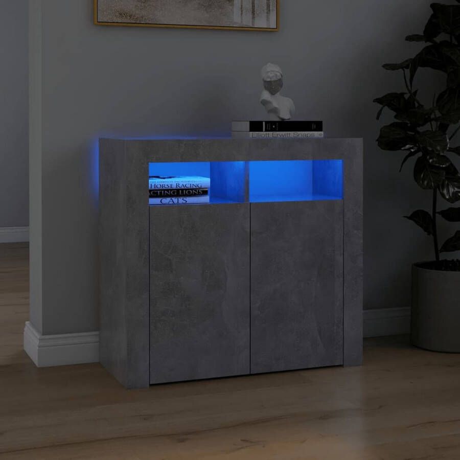 ForYou Prolenta Premium Dressoir met LED-verlichting 80x35x75 cm betongrijs