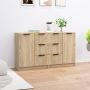 ForYou Prolenta Premium Dressoirs 2 st 60x30x70 cm bewerkt hout sonoma eikenkleurig - Thumbnail 1