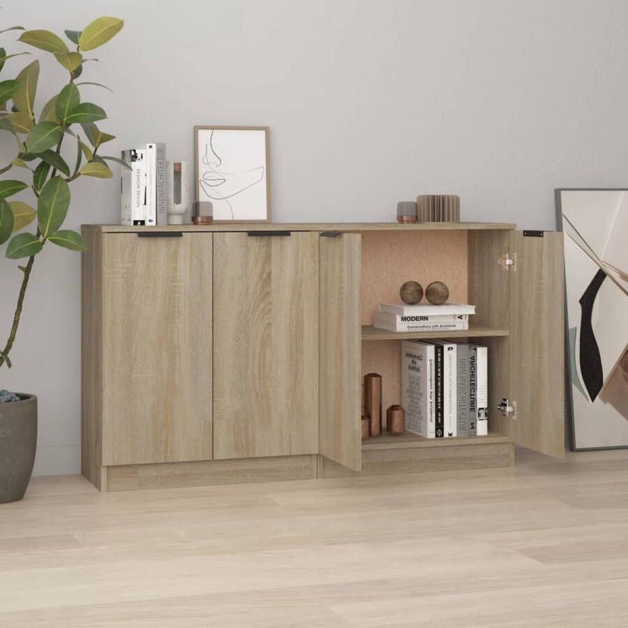 ForYou Prolenta Premium Dressoirs 2 st 60x30x70 cm bewerkt hout sonoma eikenkleurig