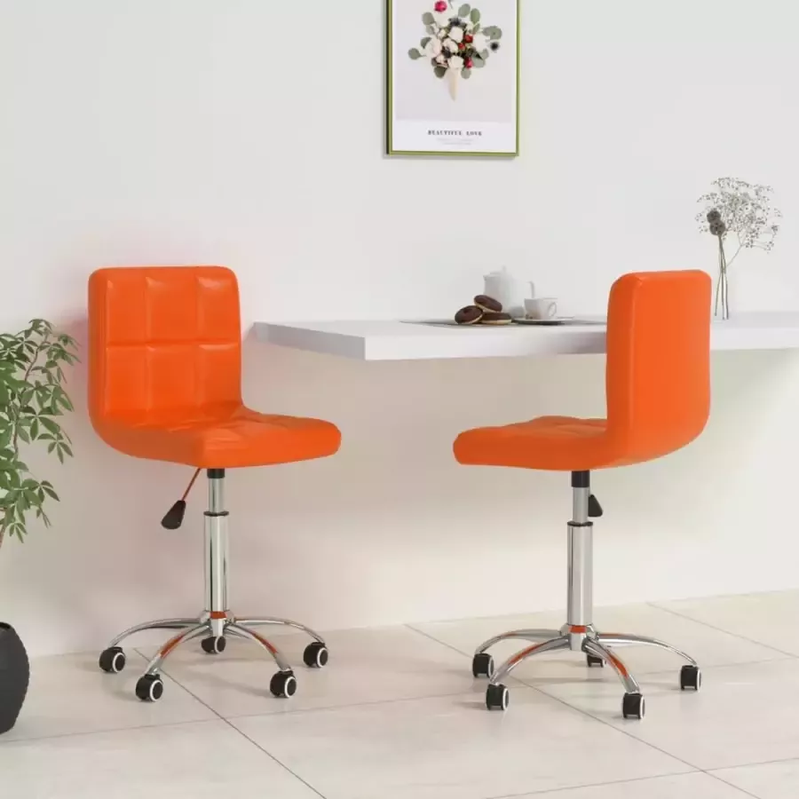 ForYou Prolenta Premium Eetkamerstoelen 2 st draaibaar kunstleer oranje