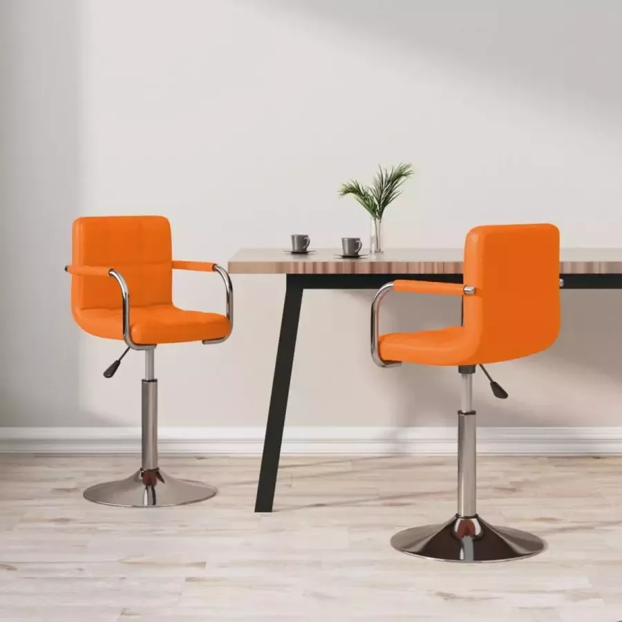 ForYou Prolenta Premium Eetkamerstoelen 2 st draaibaar kunstleer oranje - Foto 2